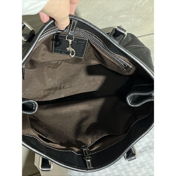 Vintage Coach Hampton Black Leather Purse Y2K Handbag E2J7757 - Picture 5 of 10